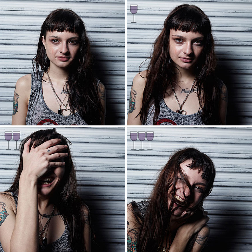 Picture 10 of [Photo] The change of facial expression nuances after drinking 1, 2 and 3 glasses of wine